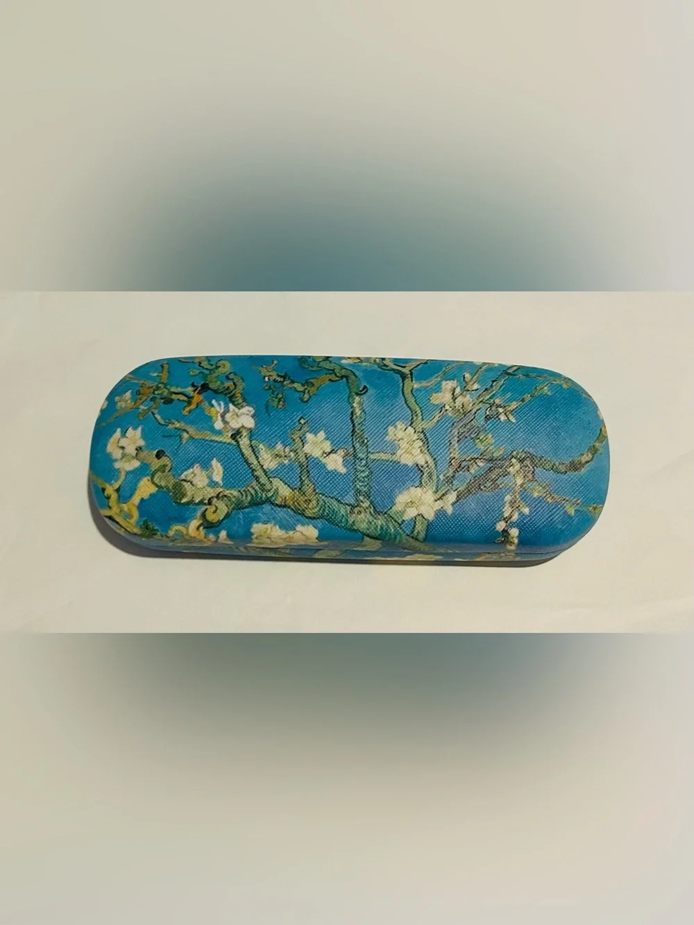 New Almond Blossoms Hard Eyeglases Case Van Gogh Felt Lining Cleaning Cloth